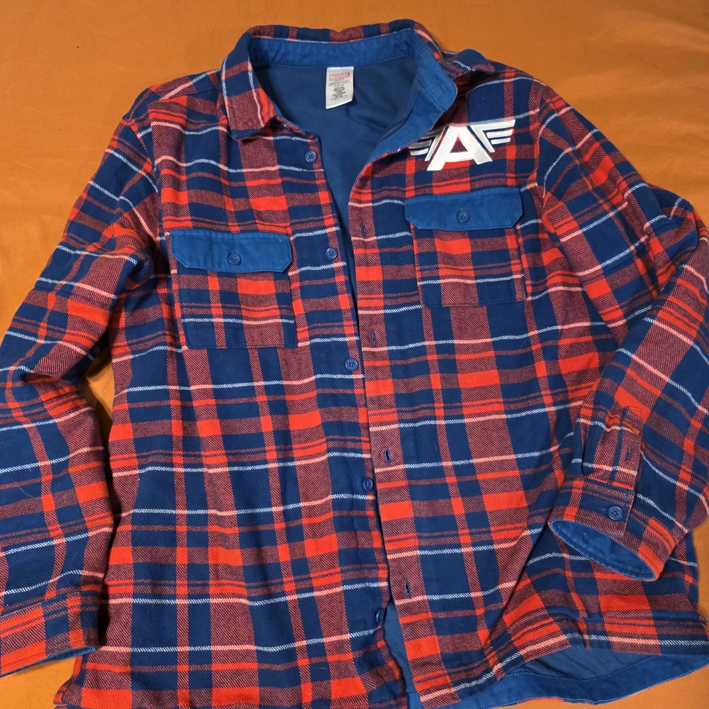 Marvel Blue and Red Checkered Apparel